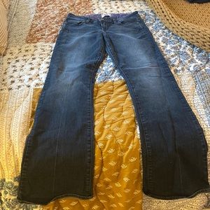 Bootcut Paige jeans, mid rise and dark wash